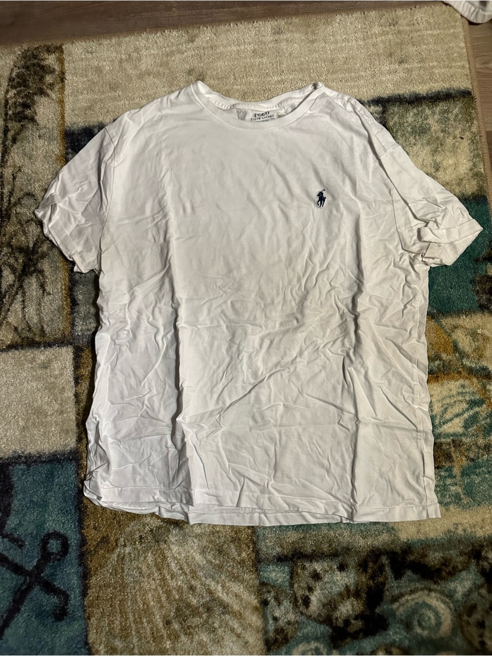 Polo by Ralph Lauren White Short Sleeve Crew Neck T‑Shirt with Navy Pony
